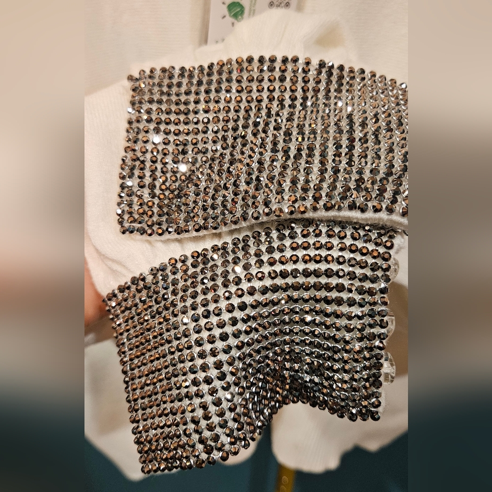 Guess Cream Blouse with Embellished Cuffs - Picture 3 of 5